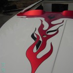 Bootsdeck im Flammendesign