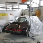 Vorbereitung für die Lackierung des Porsche